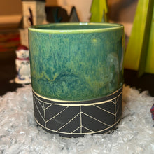 Load image into Gallery viewer, Blue green chevron planter
