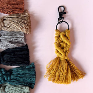 Mini macrame keychain