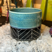 Load image into Gallery viewer, Teal chevron planter