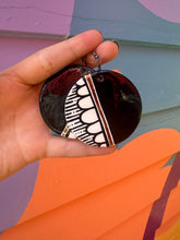 Load image into Gallery viewer, Large black, white and gold earrings