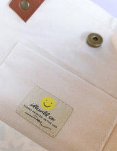 Load image into Gallery viewer, Smiley Canvas Tote Bag with Vegan Leather Handles