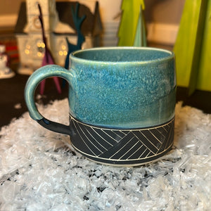 Teal diagonal mug