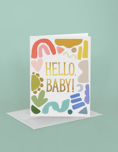 Baby Shapes Greeting Card with Gold Foil