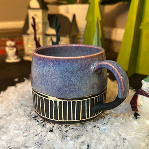 Purple striped mug