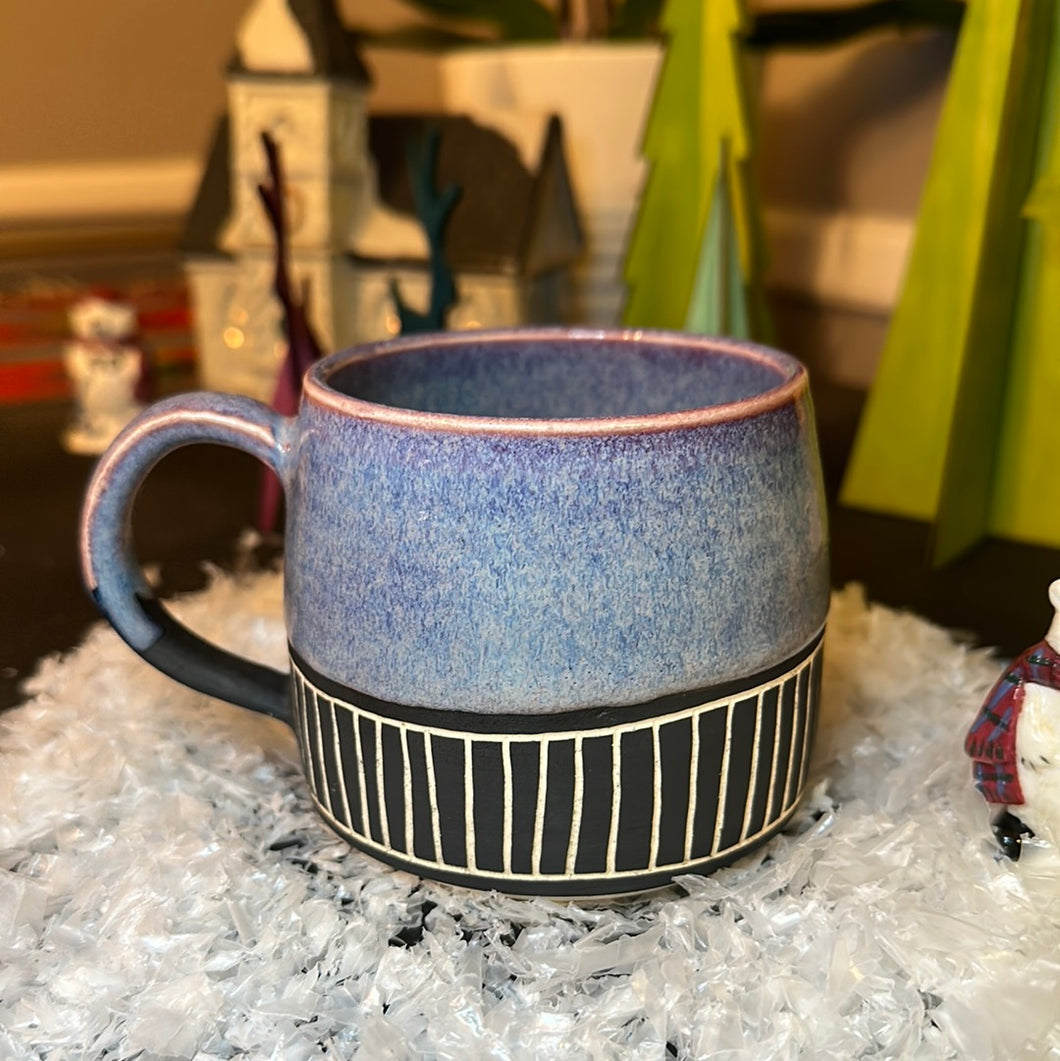 Purple striped mug