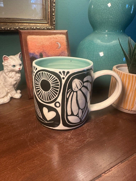 Sgraffito mug #23