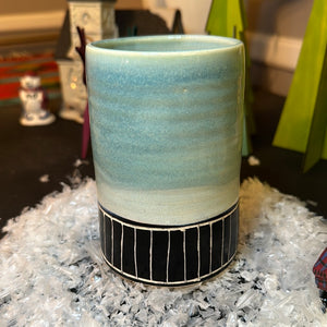 Icy blue flower vase