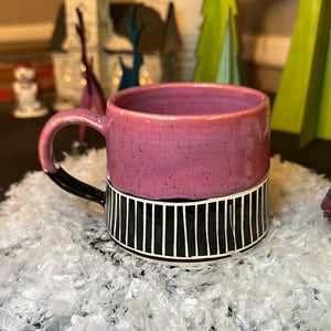 Pink striped mug