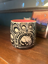 Load image into Gallery viewer, Sgraffito mug #27 - playful cat