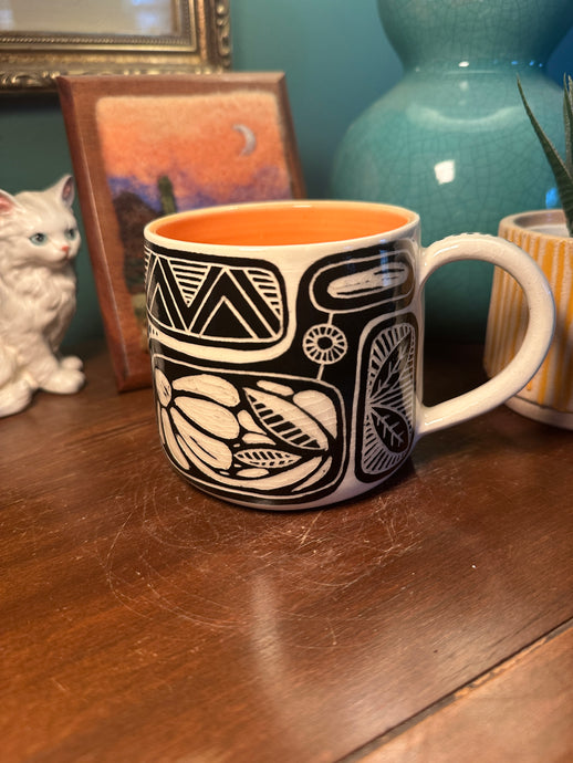Sgraffito mug #30 - skull mug