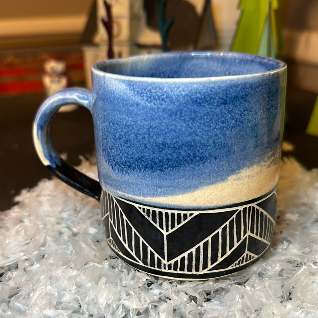 Blue chevron mug