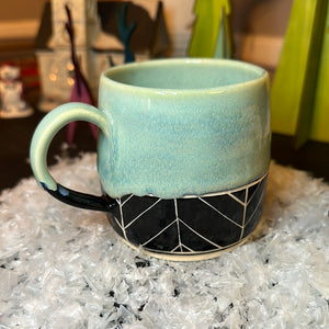 Icy blue chevron mug
