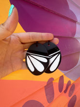 Load image into Gallery viewer, Large Black and white petal earrings