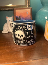 Load image into Gallery viewer, Sgraffito mug #29 - Talking Heads